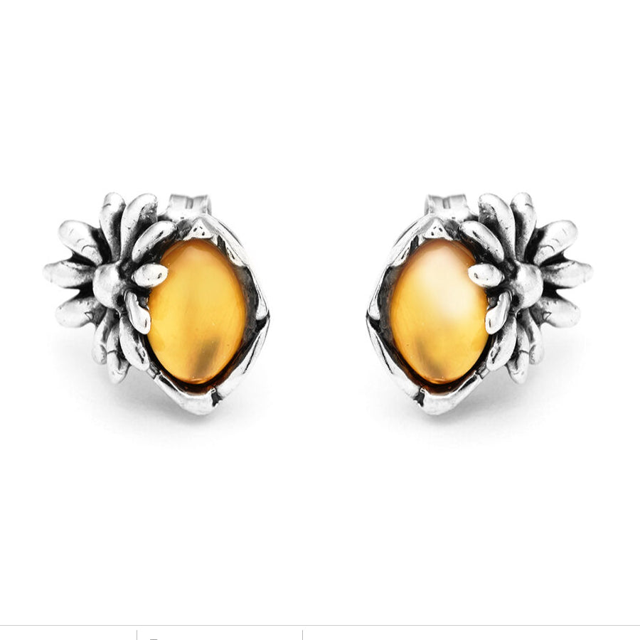 Orecchini Donna Giovanni Raspini Argento 925 Daisy Pietra Gialla 11743